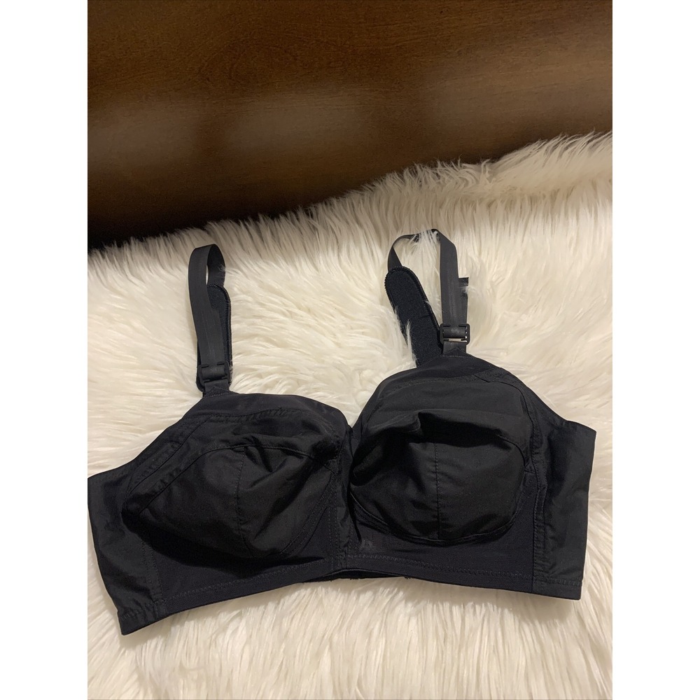 exquisite Form Full Coverage Wire Free T Shirt Bra 34C Black NWOT